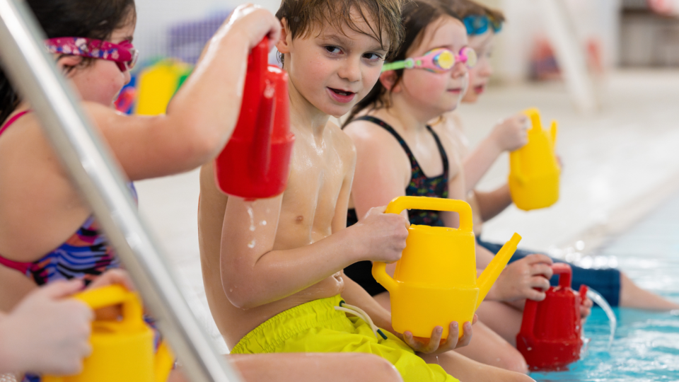 Children during swimming lesson