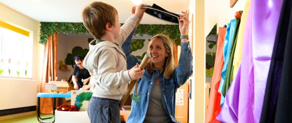 Woman and child during a Storynook session