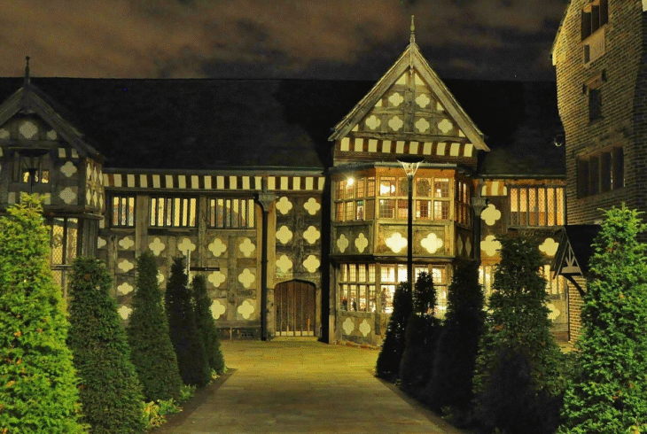 Ordsall Hall at night