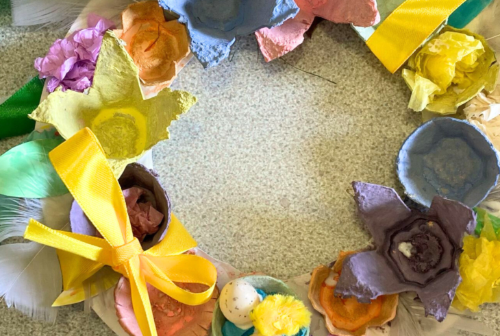 Egg box wreath