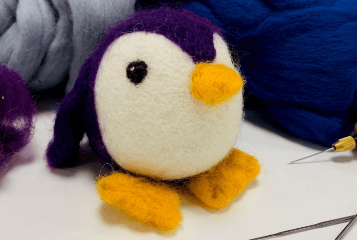 Needle felted penguin
