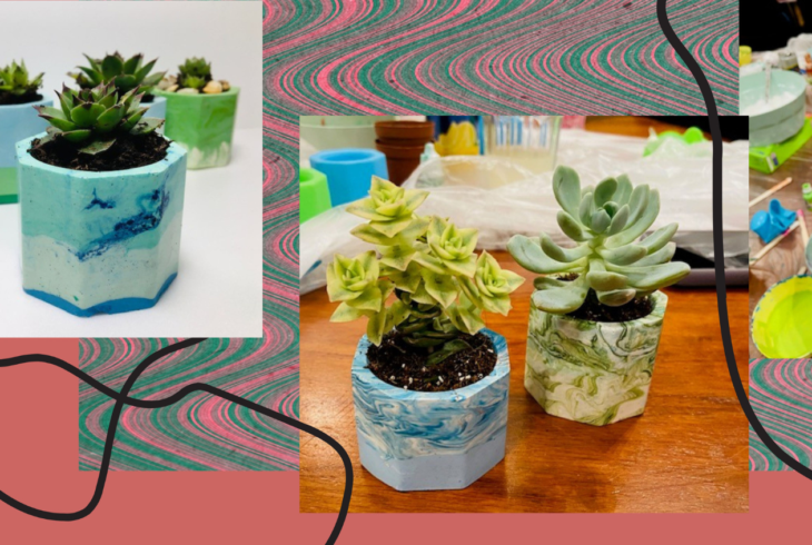 Jesmonite plant pots