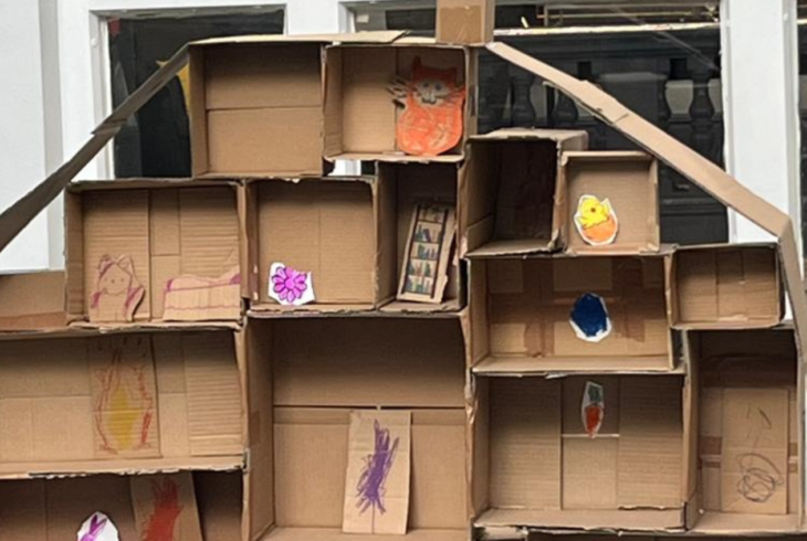 Cardboard dolls house