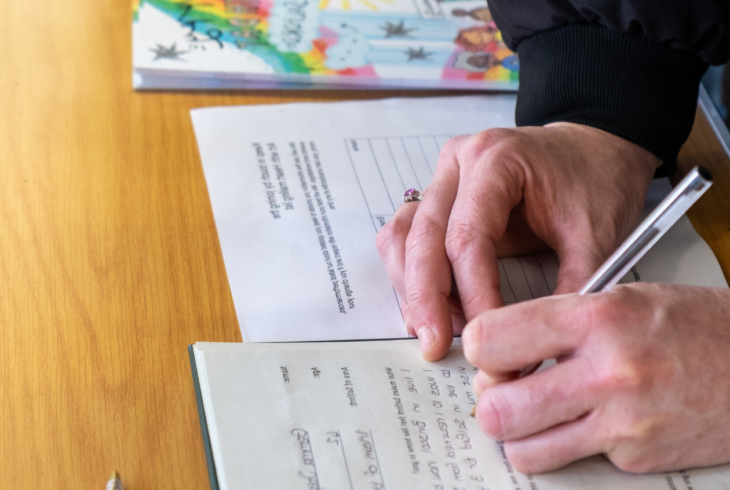 Person writing