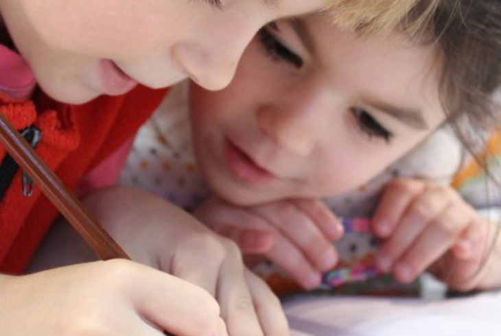 Children writing