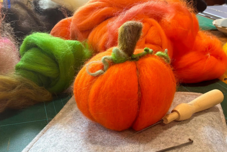 Needle felted pumpkins