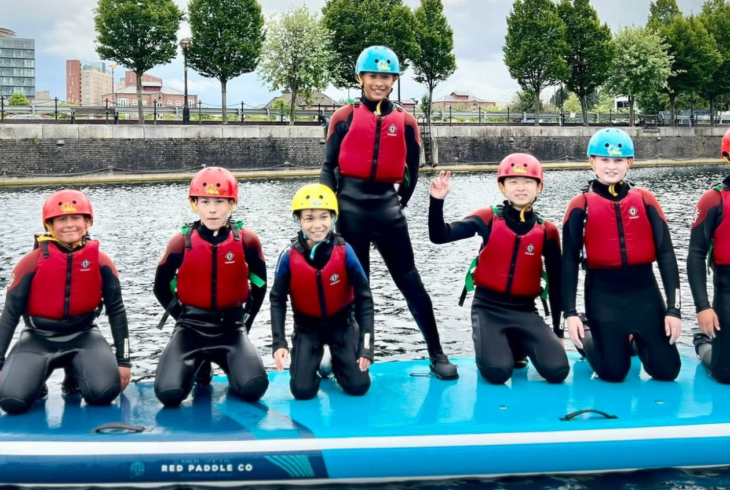 Children during watersports session
