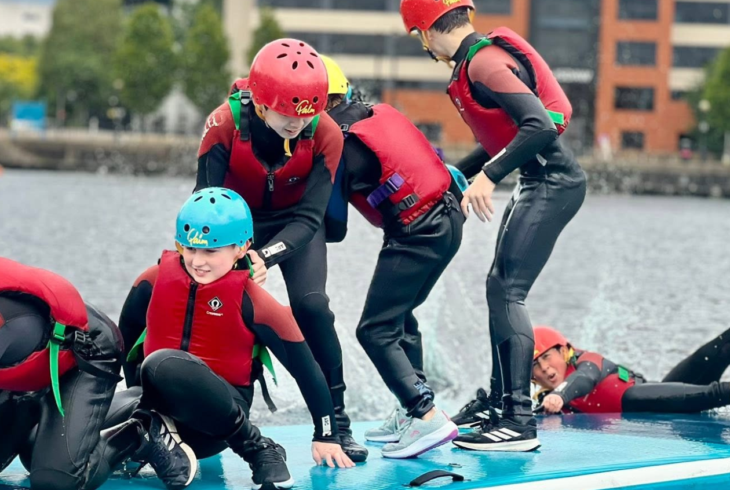 Children during watersports session