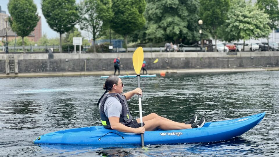 Woman in kayak