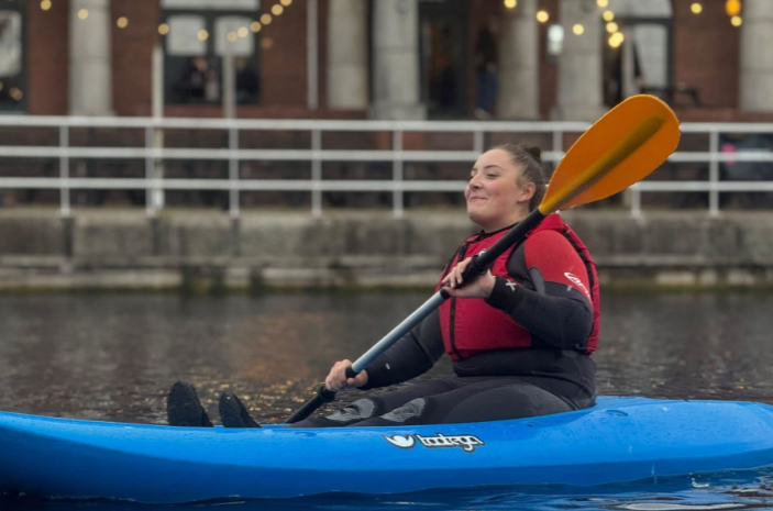 Woman in kayak